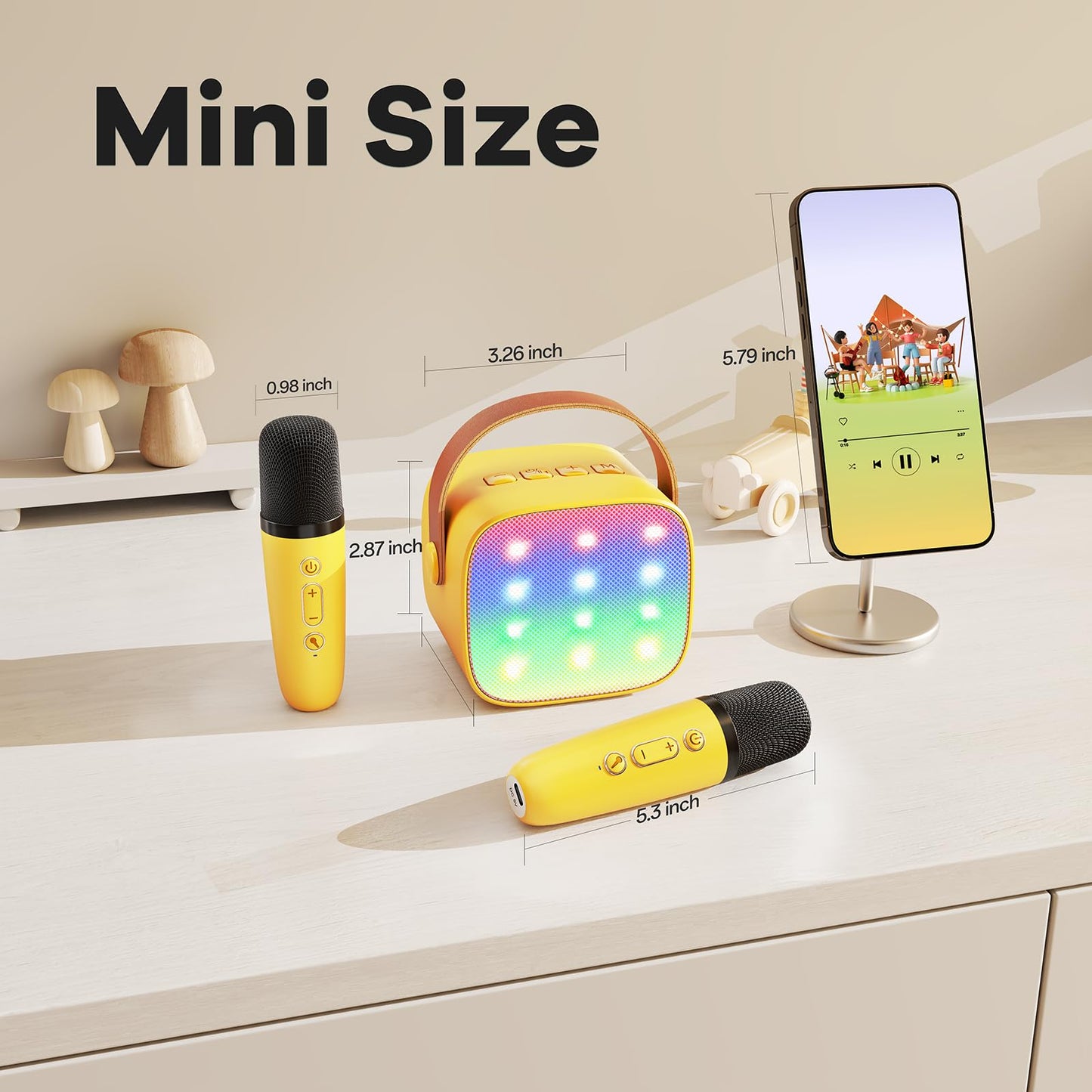 Karaoke Machine for Kids, Portable Mini Speaker with 2 Wireless Microphones, TOP Kids Gifts for Girls Ages 3, 4, 5, 6, 7, 8, 9, 10+ Years Old, 4-12th Birthday Easter Present Toy Party (Purple)