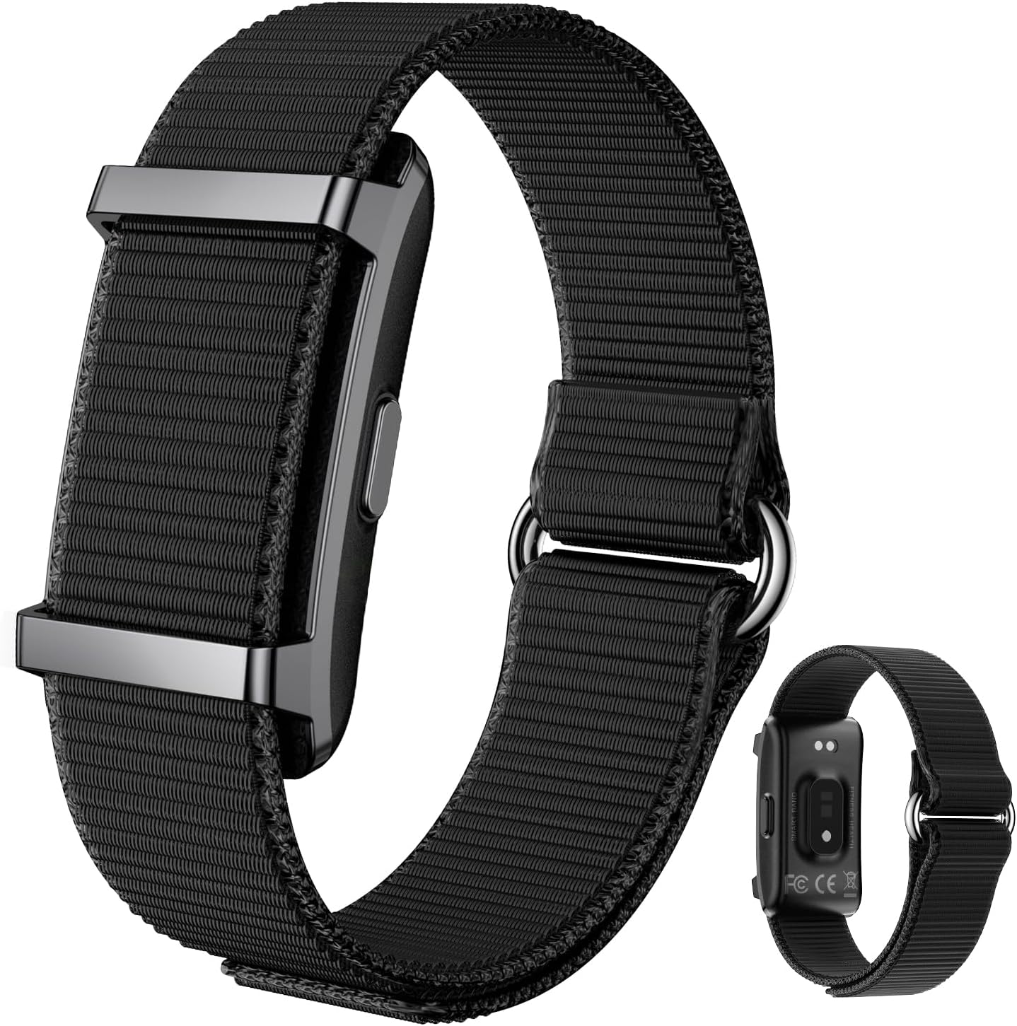 Smart Bracelet Fitness Trackers for Men Women, Smart Watch 24/7 Heart Rate Sleep Stress HRV Monitor, 170+ Sports Modes, 2 Bands, Free APP Black