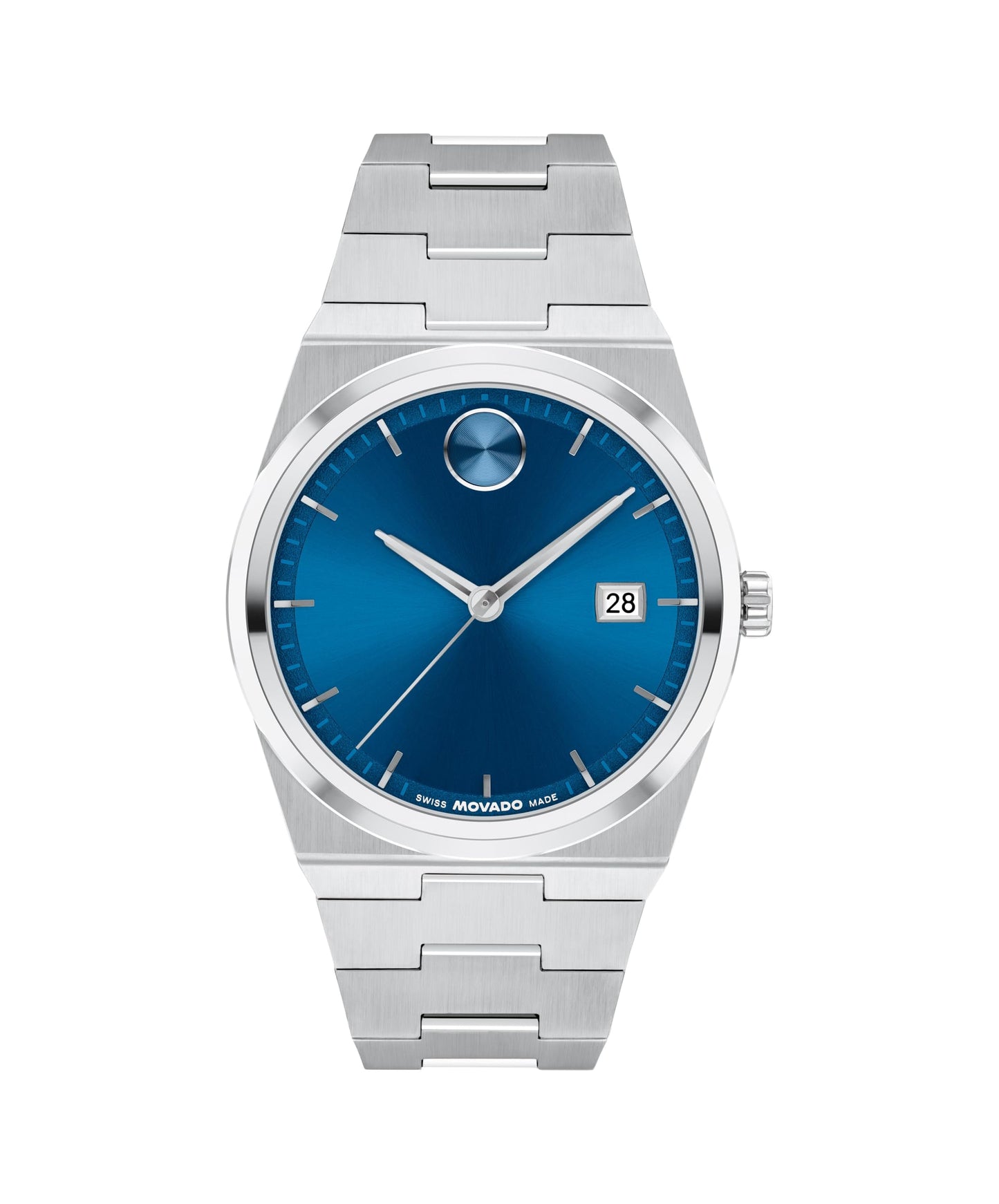 Movado Bold Quest Men's Sport Watch - Swiss Quartz Movement, Stainless Steel Link Bracelet - 5 ATM Water Resistance - Luxury Fashion Timepiece for Him - 40mm