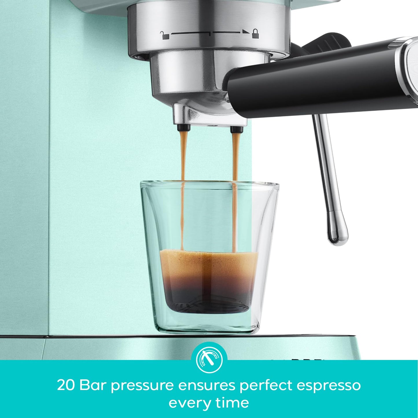 CASABREWS CM5418 Espresso Machine 20 Bar, Compact Espresso Maker with Steam Milk Frother, Stainless Steel Coffee Machine with 34oz Removable Water Tank for Cappuccino, Small Latte Machine, Silver