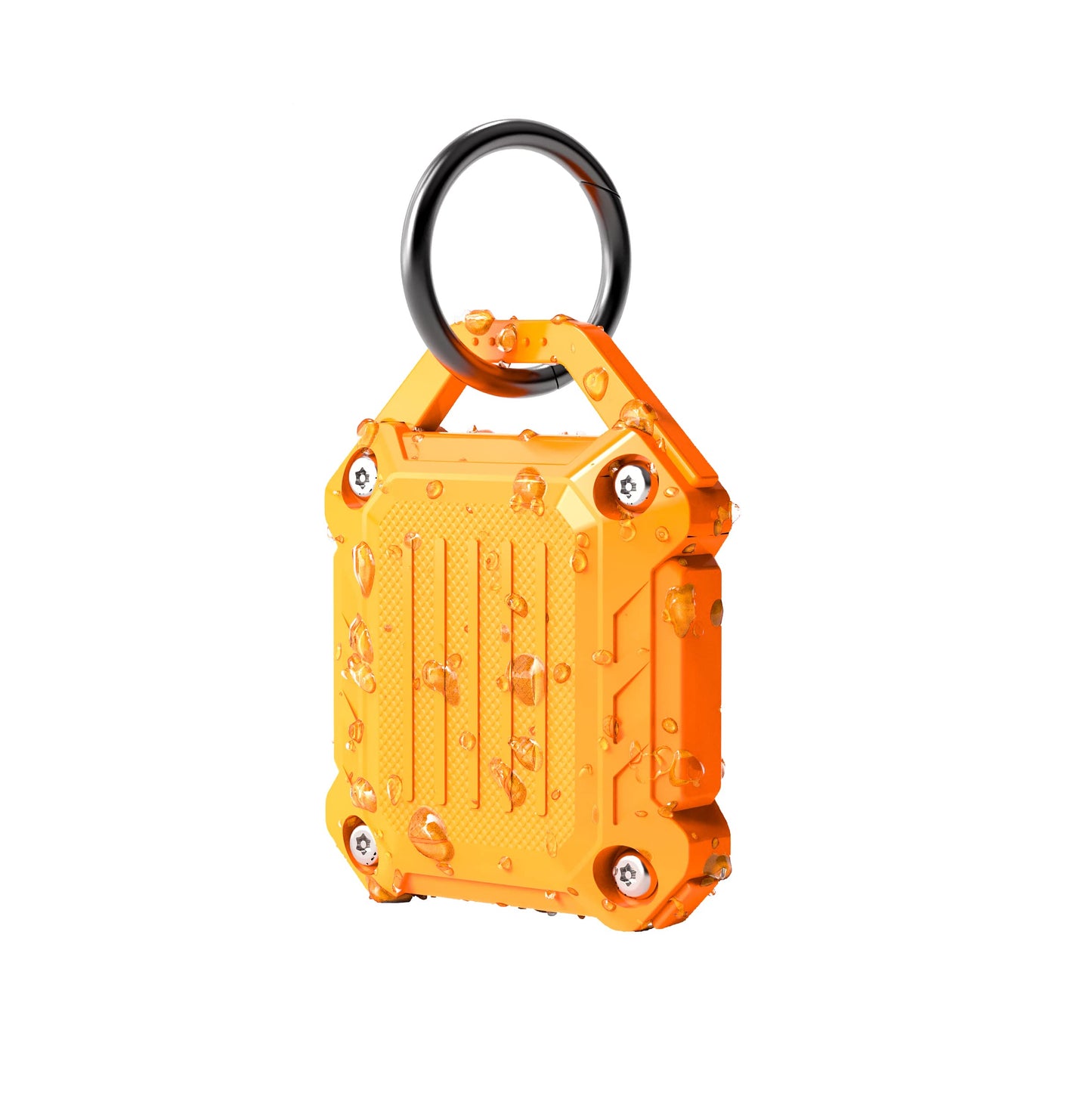 Dovick- Waterproof Airtag Keychain Holder Case,Screw Full Cover Compatible with Apple Air Tag Tracker Key Ring (Black 2Pack)