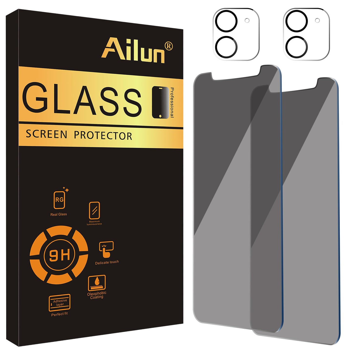 Ailun 3 Pack for iPhone 17 Pro Max Privacy Screen Protector [6.9 inch]+ 3 Pack Camera Lens Protector with Installation Frame,Dynamic Island Compatible,Anti Spy Tempered Glass[9H Hardness]-HD