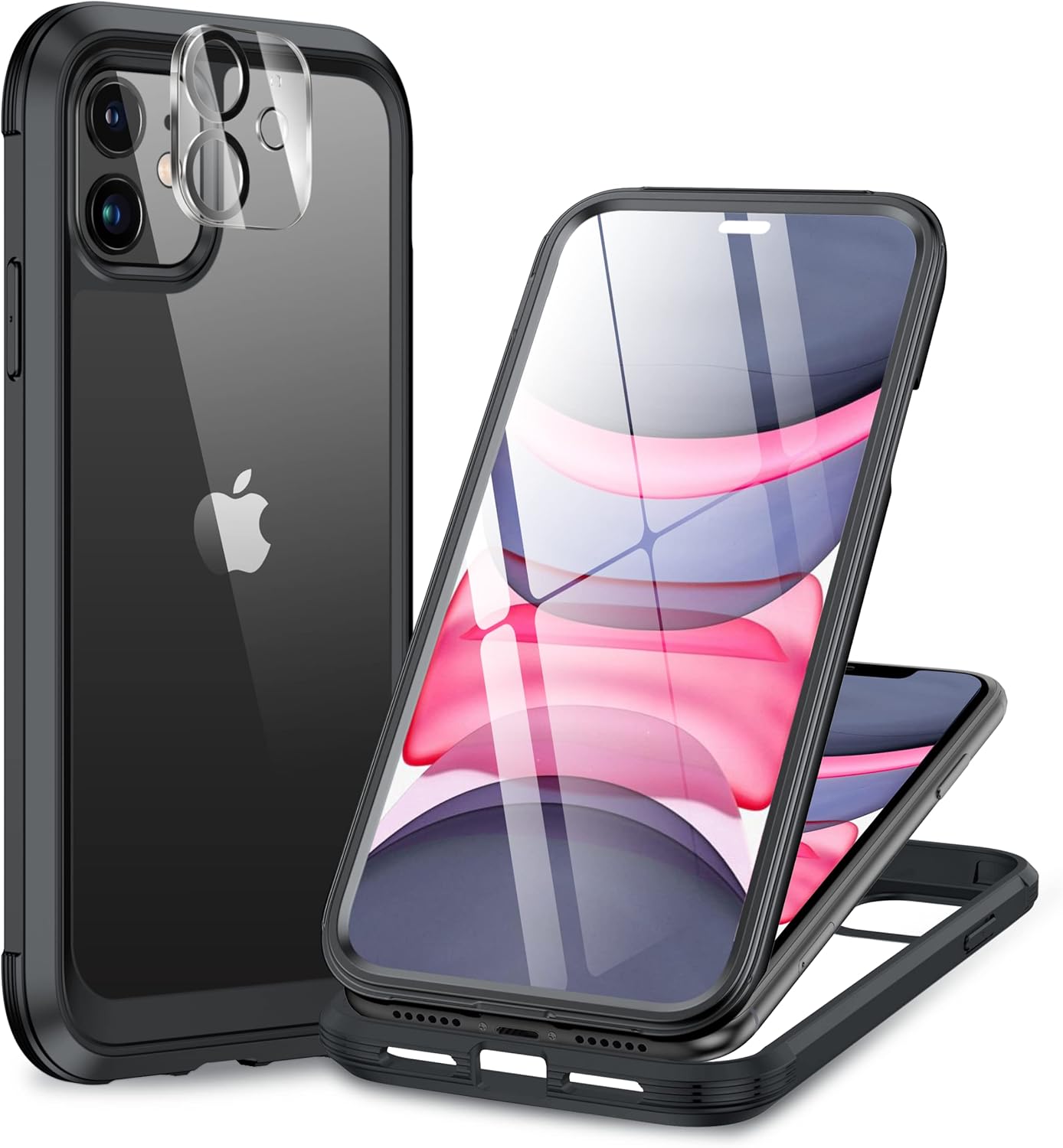 Miracase for iPhone 17e Case& iPhone 16e Case, Full-Body Phone with Built-in Glass Screen Protector, [Magnetic with MagSafe] Military Drop Proof 17 E/ 16 E Cover Bumper 6.1 inch, Black
