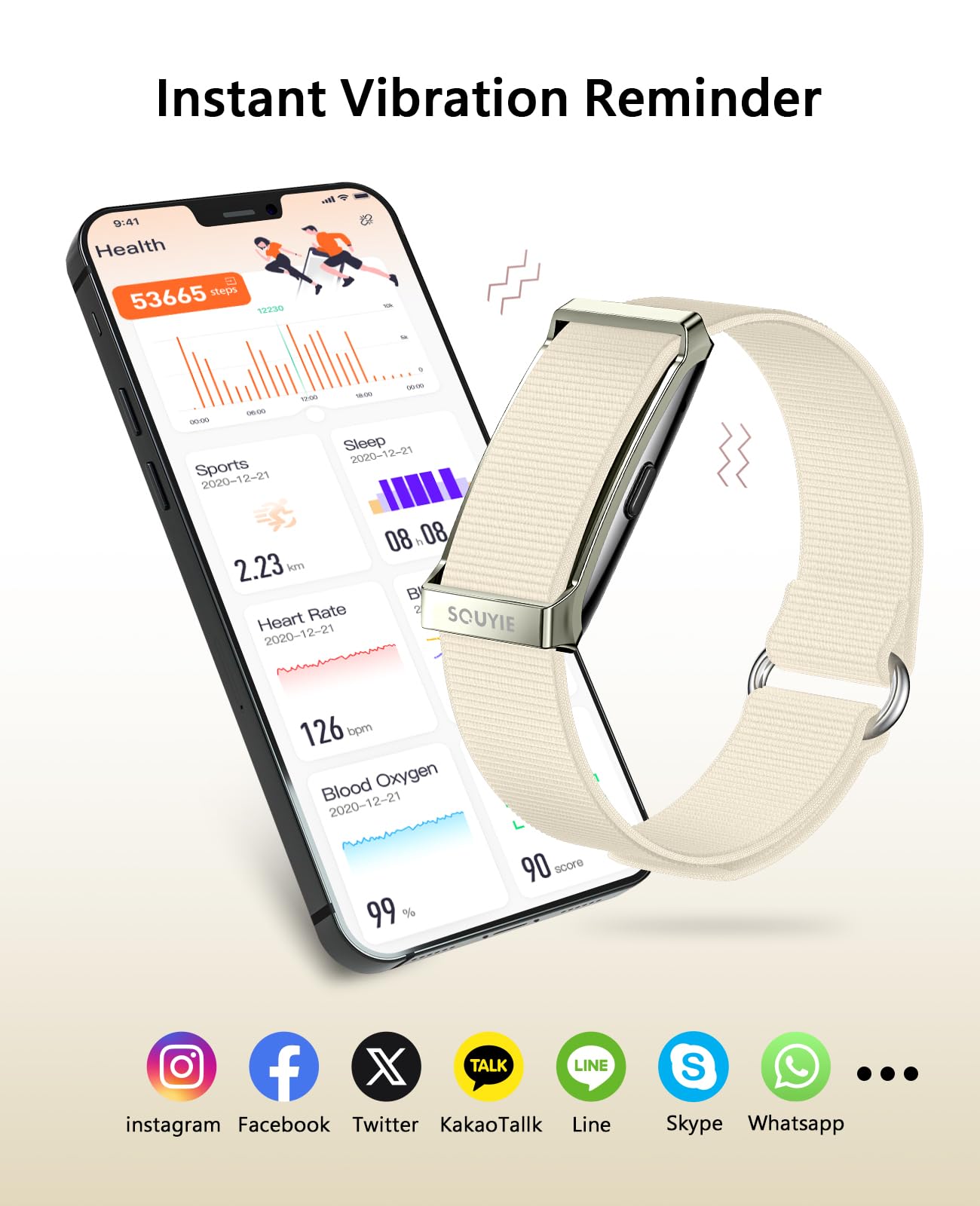 Smart Bracelet for Men Women, Health Activity Fitness Trackers, 24H Sleep Tracker, 24/7 Continuous Heart Rate/Blood Pressure/HRV/Stress Monitor, 170+ Sports Modes Smart Wristband with 2 Bands Free APP