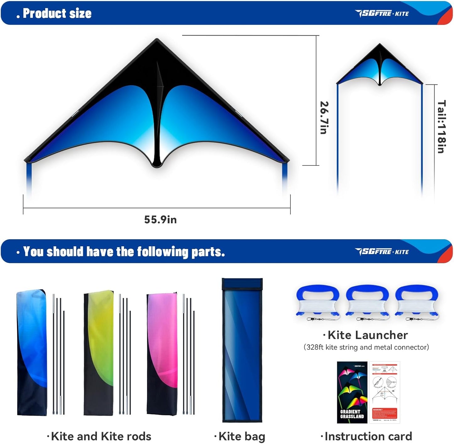 Delta Kite Three Set for Kids and Adults,Easy to Fly Adult Kites,Perfect Family Kite for Parks and Beach, Delta Kites for Fun Outdoor Activities