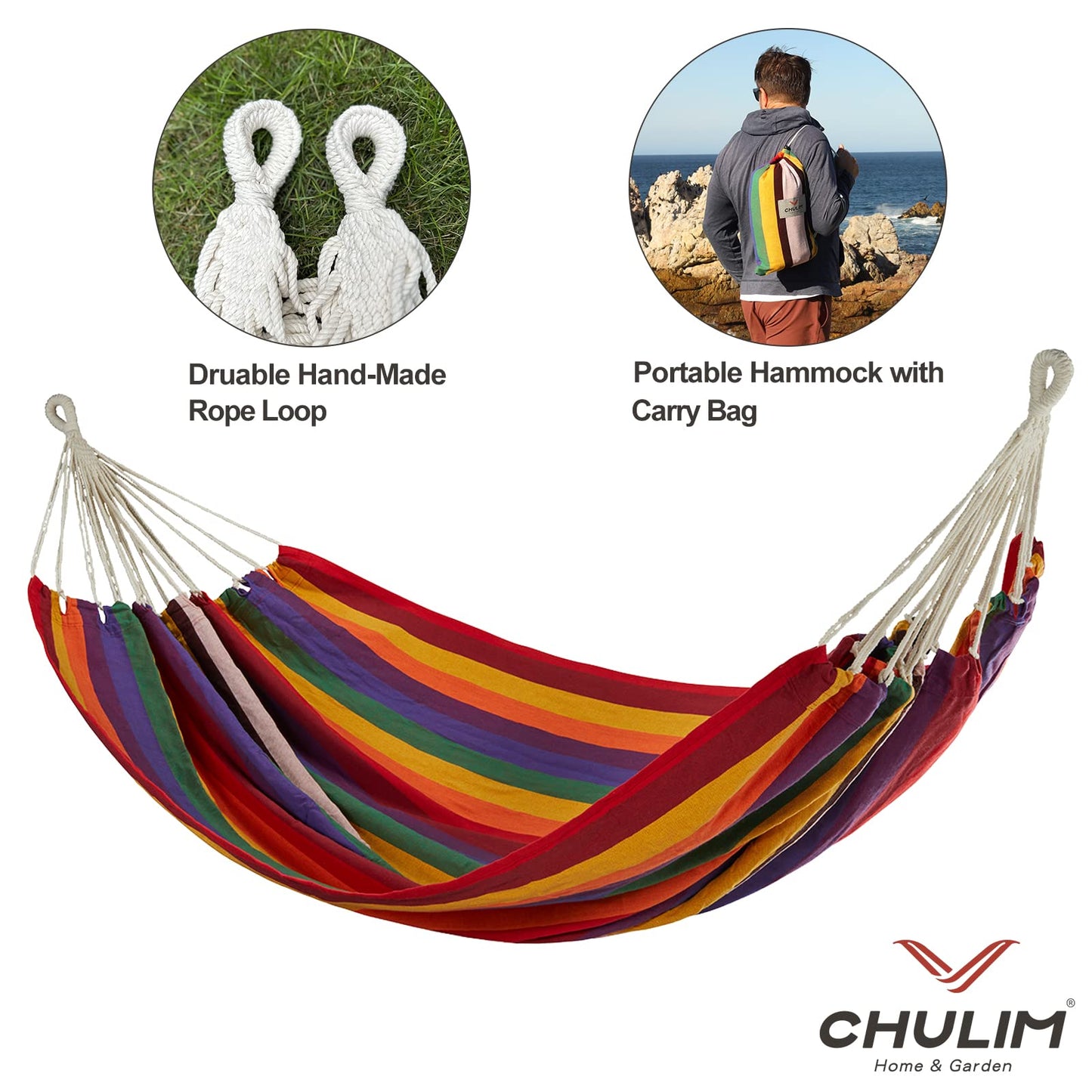 Brazilian Double Hammock with Tree Straps,Extra Large 94x63IN,2 Persons Hammock for Backyard Patio Outdoor Indoor,450lbs Weight Capacity,Soft Woven Cotton Fabric - Natrual White with Tassels