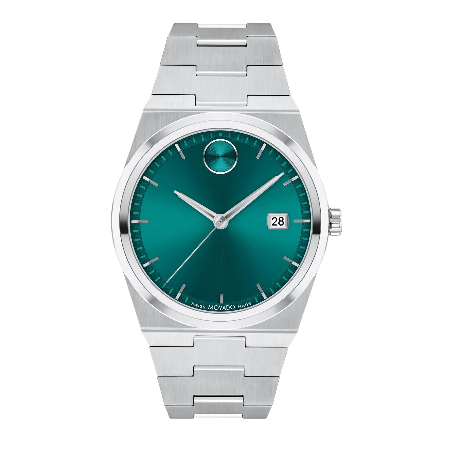 Movado Bold Quest Men's Sport Watch - Swiss Quartz Movement, Stainless Steel Link Bracelet - 5 ATM Water Resistance - Luxury Fashion Timepiece for Him - 40mm