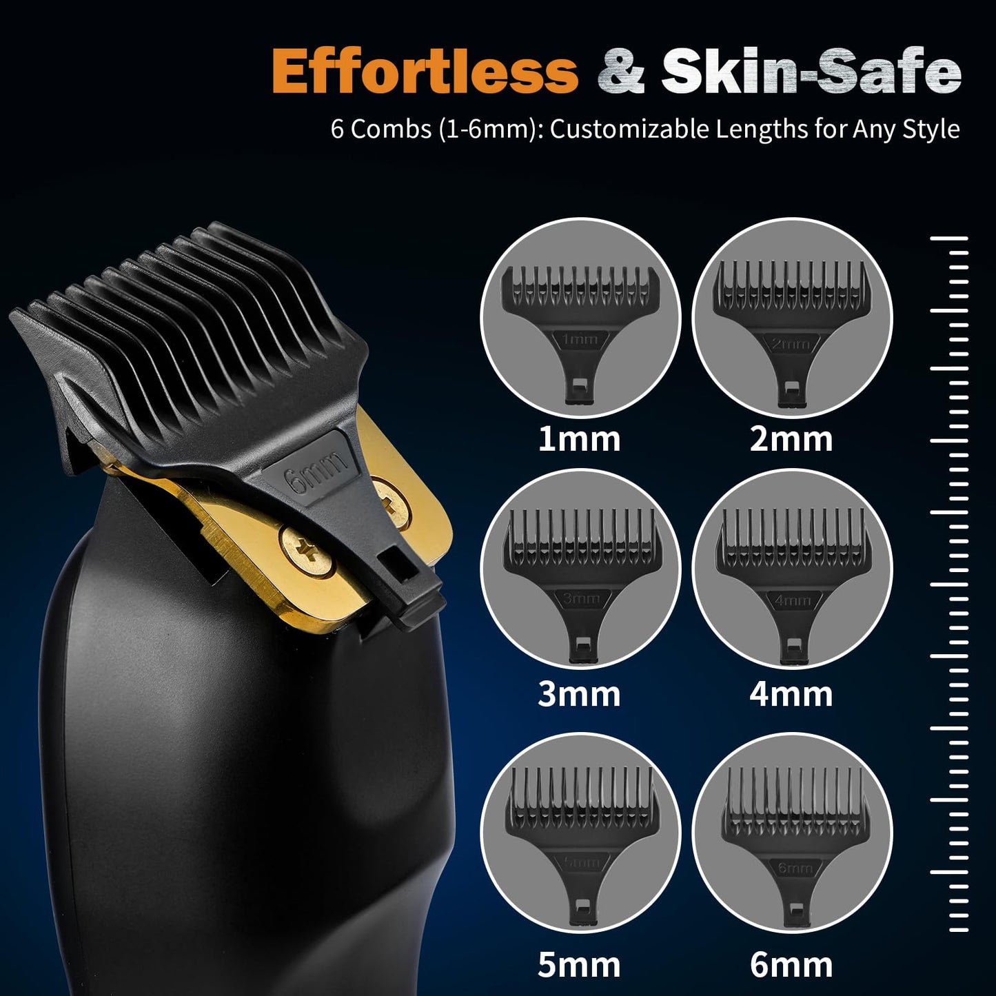 Beard Trimmer for Men - Rechargeable Men's Hair Clippers & Razor, Cordless Hair Trimmer for Face, Neck, Groin & Manscaping, Ideal Gift for Men, Black