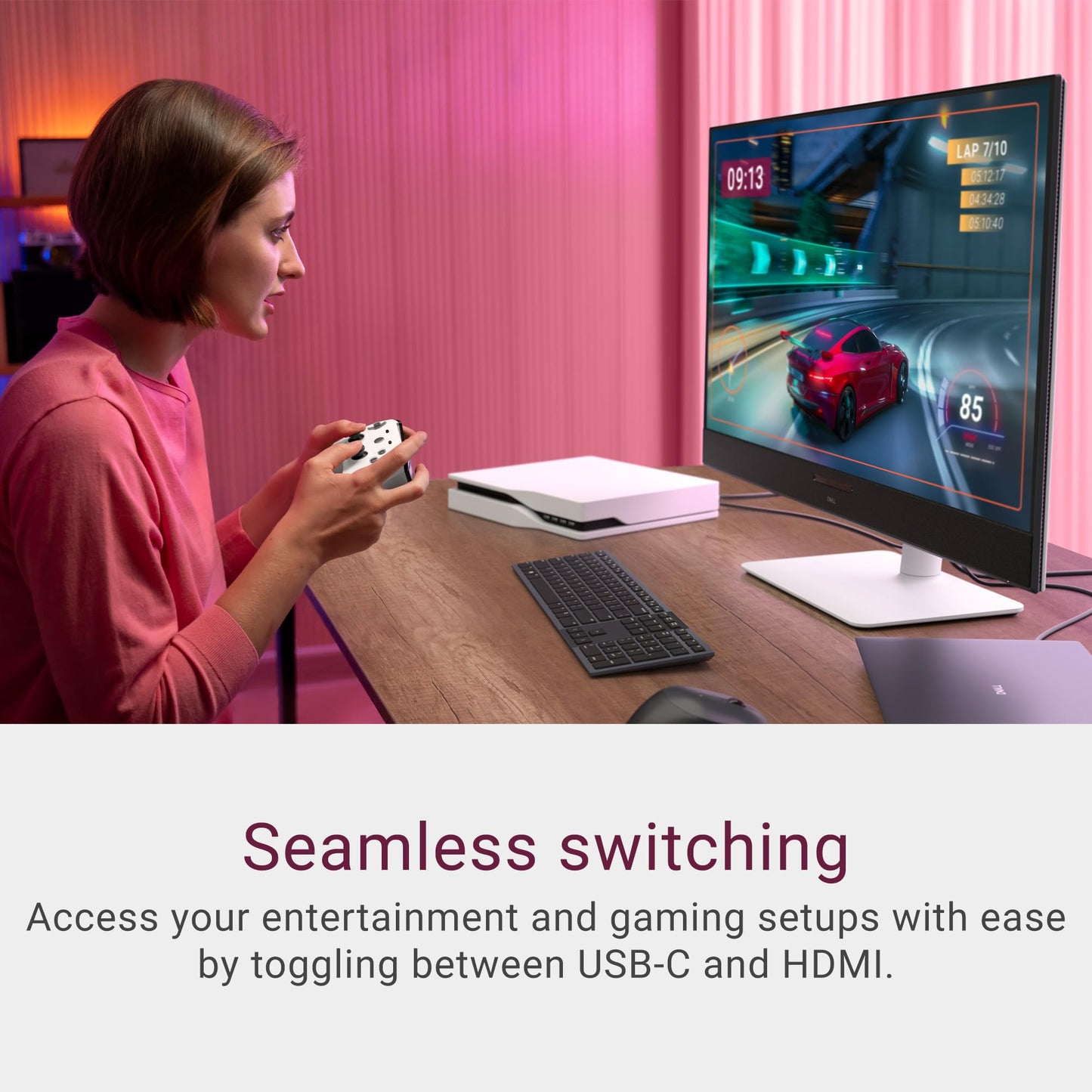 Dell 34 Plus USB-C Curved Monitor - S3425DW - 34-inch (3440 x 1440) up to 120 Hz 21:9 Display, VA Panel, AMD FreeSync Premium, 99% sRGB, 95% DCI-P3, Integrated Speakers, 3000:1 Contrast Ratio