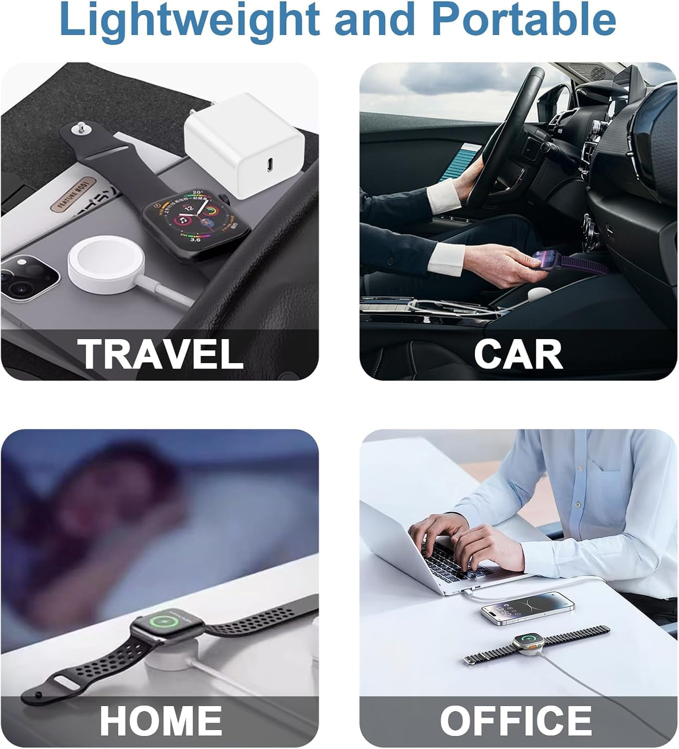 Upgraded Apple Watch Charger, Portable Fast Wireless Magnetic iWatch Charging Cable Cord with USB C Wall Charger Block Plug Adapter Compatible with Apple Watch Series 10,9,8,7,SE,6,5,4,3,2,1(1M/3.3FT)