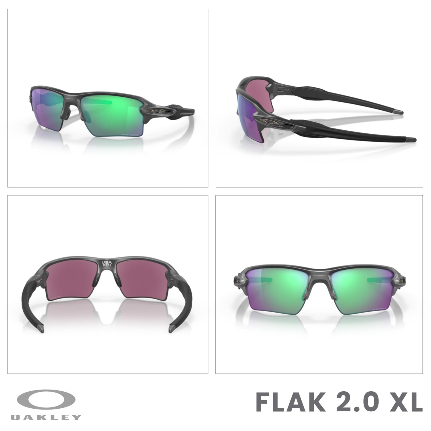 OAKLEY Flak 2.0 XL OO9188 Rectangle Sunglasses For Men+ Bundle Accessory Leash Kit, Microfiber Pouch