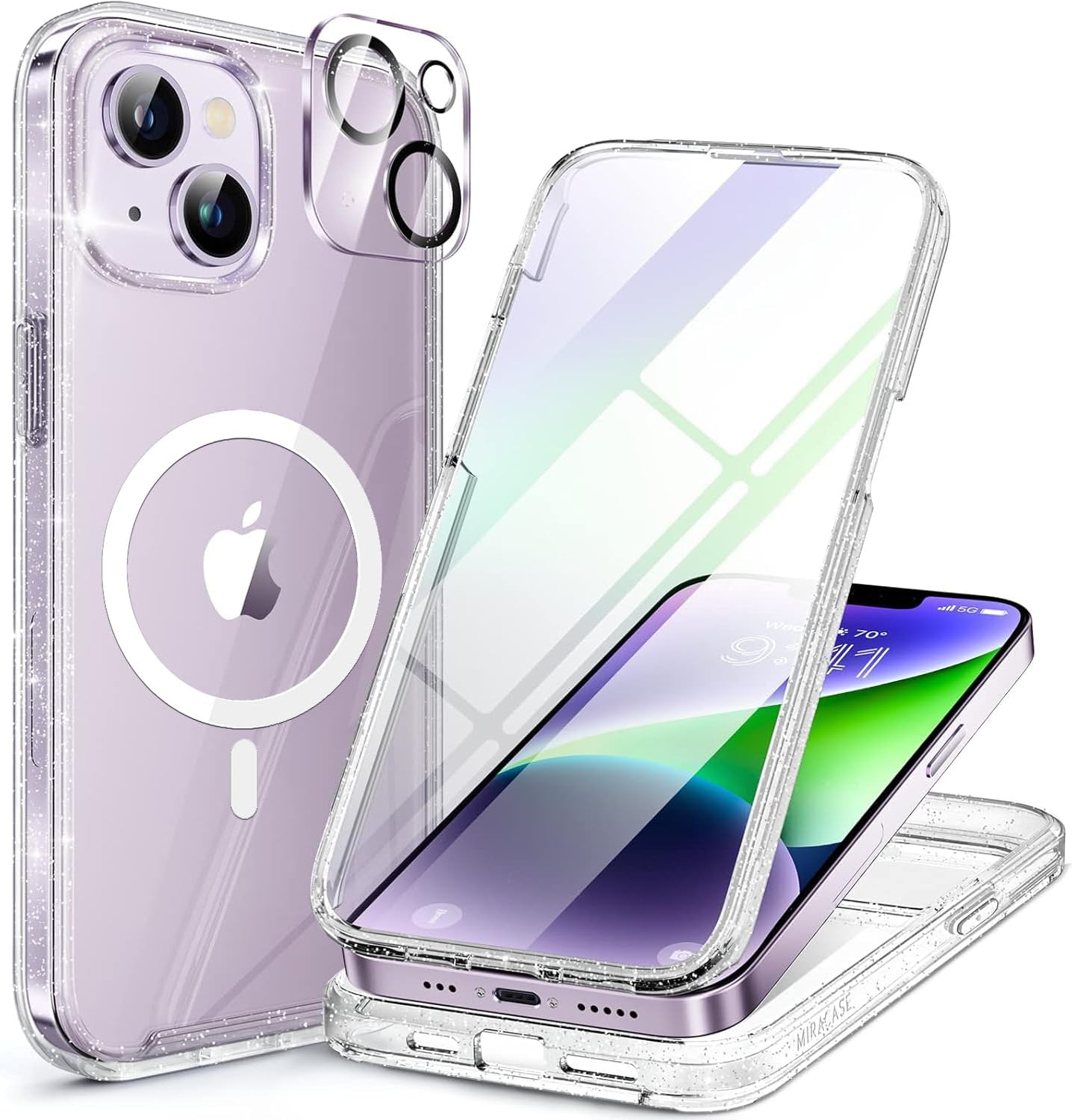 Miracase for iPhone 17e Case& iPhone 16e Case, Full-Body Phone with Built-in Glass Screen Protector, [Magnetic with MagSafe] Military Drop Proof 17 E/ 16 E Cover Bumper 6.1 inch, Black