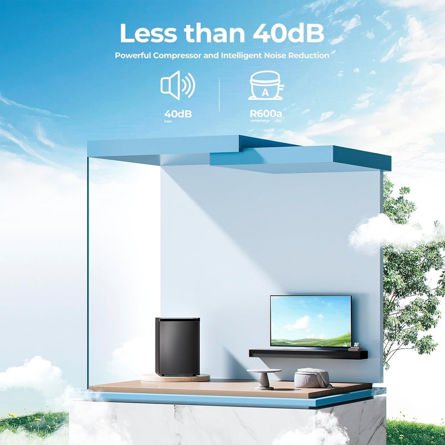 1.1 Cu.ft Upright Freezer, Small Mini Freezer with Adjustable Thermostat, Removable Shelves, Reversible Single Door, for Bedroom/Home/Dorms/Apartment, Silver