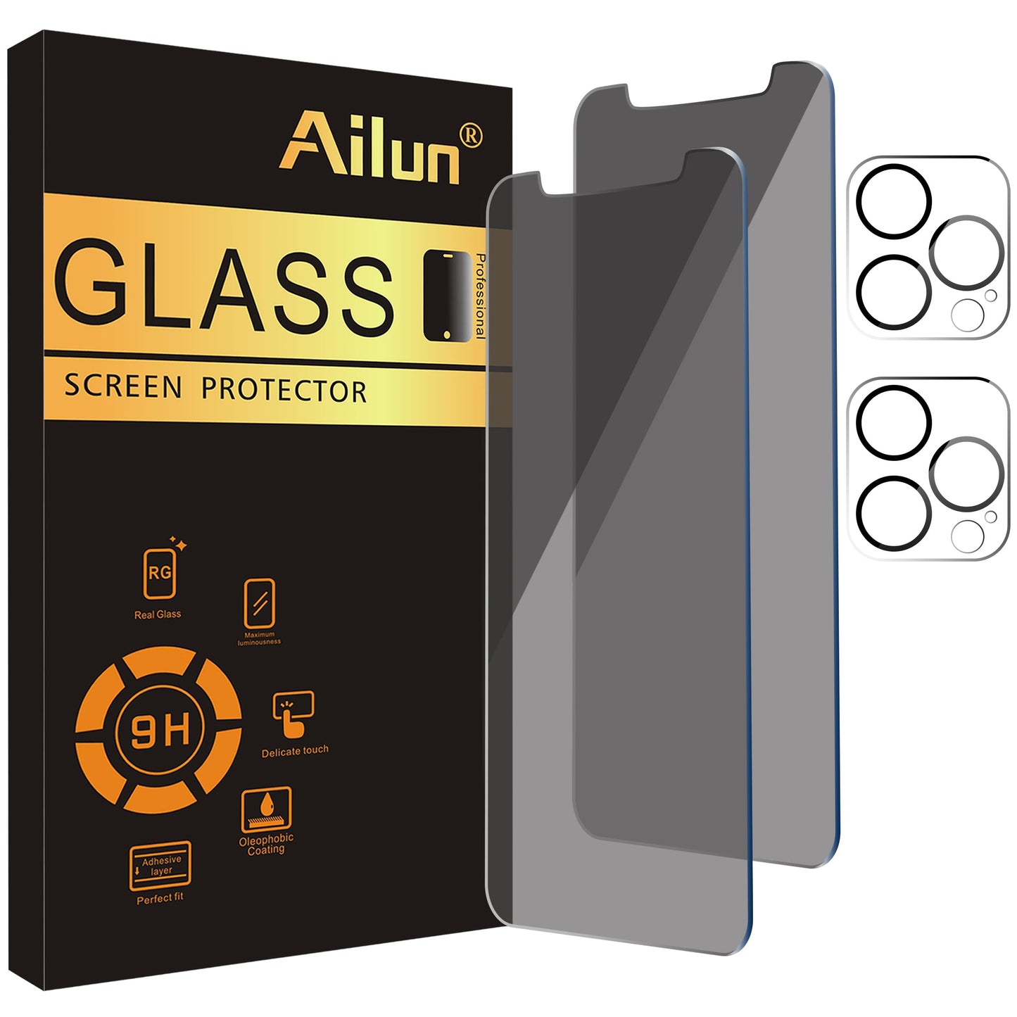 Ailun 3 Pack for iPhone 17 Pro Max Privacy Screen Protector [6.9 inch]+ 3 Pack Camera Lens Protector with Installation Frame,Dynamic Island Compatible,Anti Spy Tempered Glass[9H Hardness]-HD