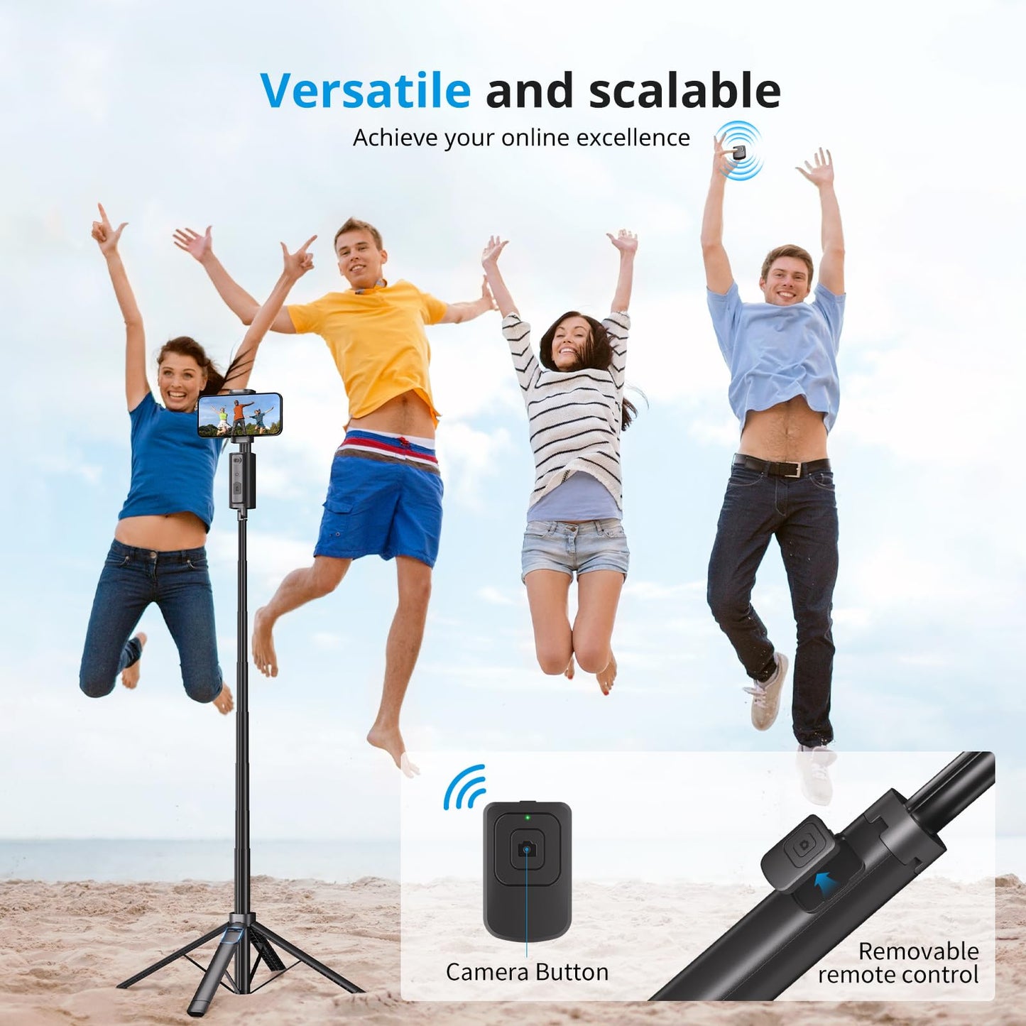 Auto Face Tracking Tripod,67''Phone Tripod for iPhone,360° Rotation Follows Your Movement,Bluetooth Remote,Phone Holder for Vlog,Live Streaming, Video Call,Content Creators.