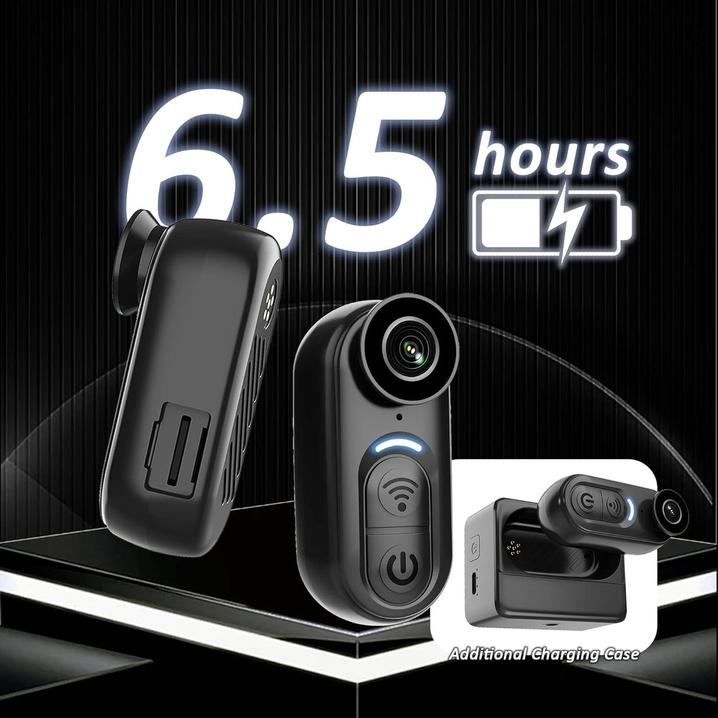 4K Mini Body Camera - Thumb Sports Action Cam 128GB with Audio, Wearable Hands-Free Chest Pov Recording, Helmet Mount & Magnetic Personal Clip On Camcorders - For Cap Shirt Outoor Cycling Skiing