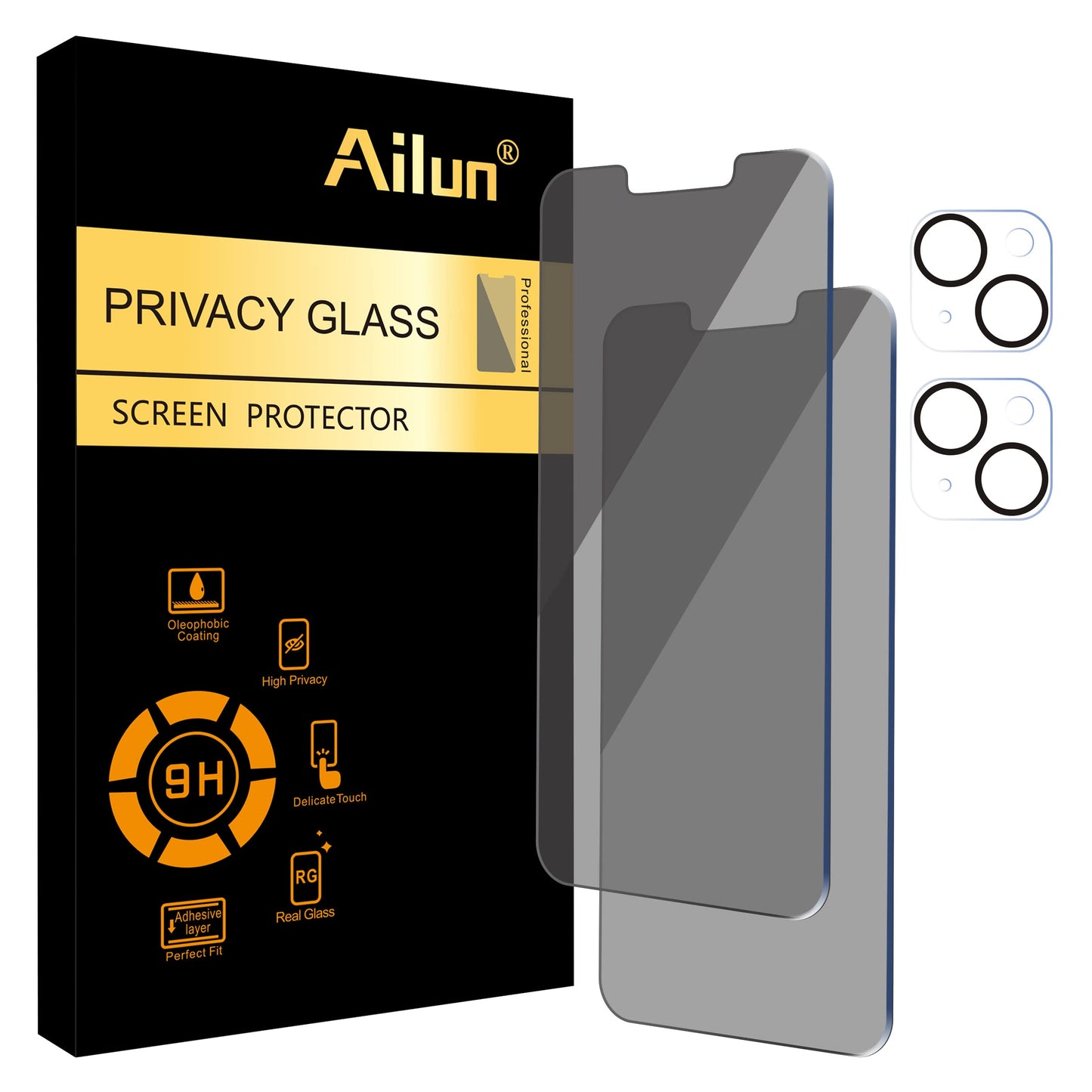 Ailun 3 Pack for iPhone 17 Pro Max Privacy Screen Protector [6.9 inch]+ 3 Pack Camera Lens Protector with Installation Frame,Dynamic Island Compatible,Anti Spy Tempered Glass[9H Hardness]-HD