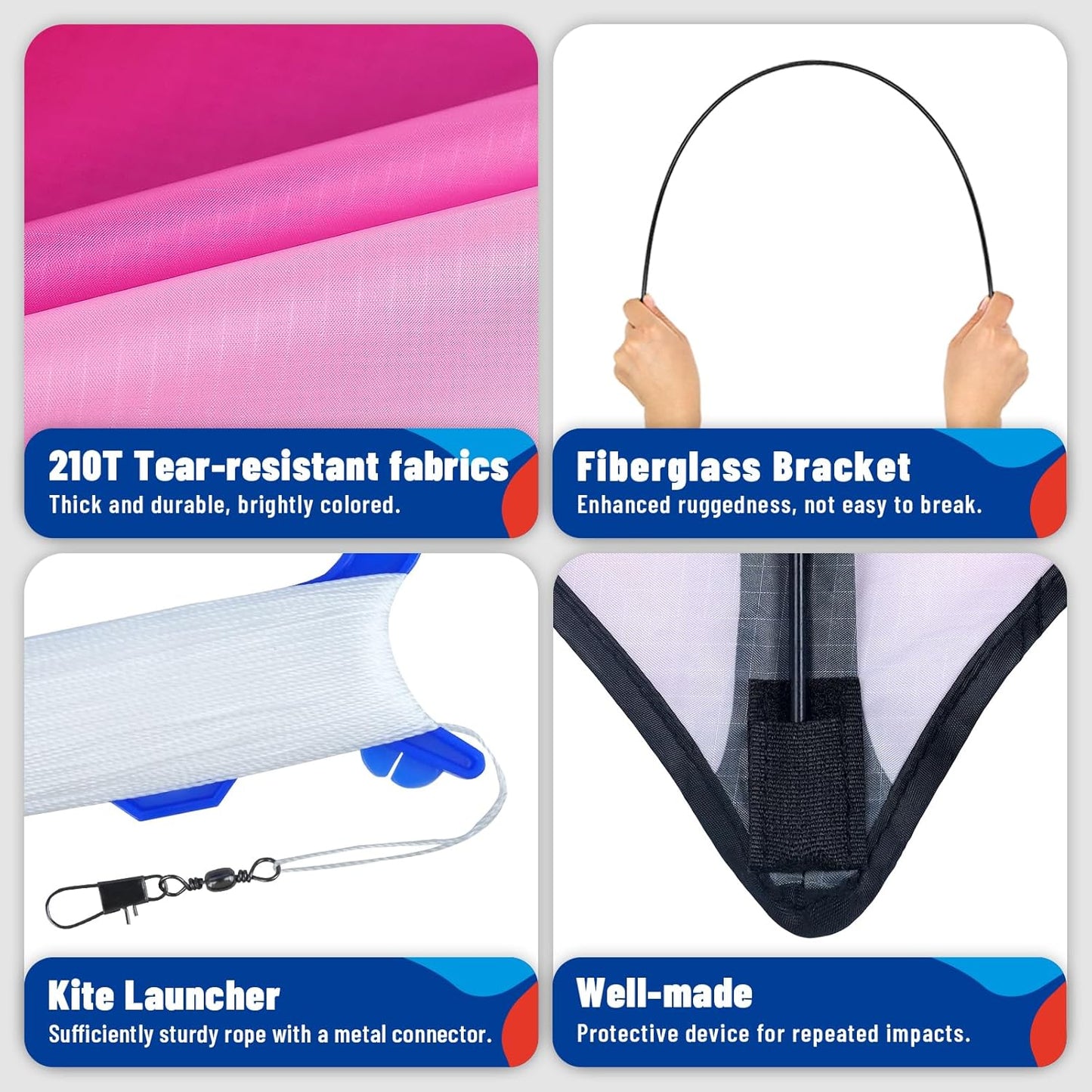 Delta Kite Three Set for Kids and Adults,Easy to Fly Adult Kites,Perfect Family Kite for Parks and Beach, Delta Kites for Fun Outdoor Activities