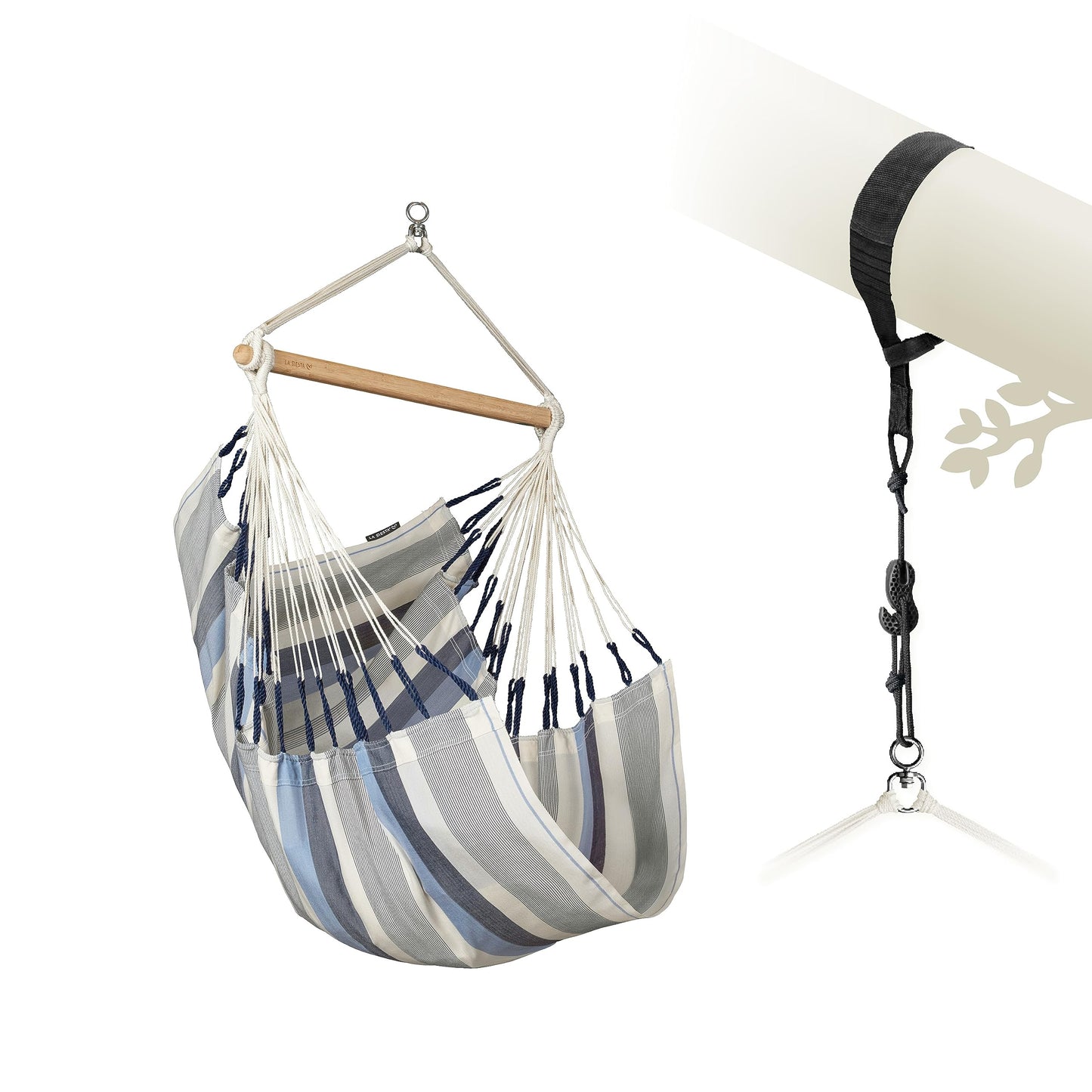 LA SIESTA® - XL King Domingo Hammock Swing Chair - Weather & Tear Resistant Hanging Hammock Chair - Indoor Outdoor Hammock Chair Swing - Hanging Chair for Patio Porch Bedroom - Max 355 Lbs, Cedar