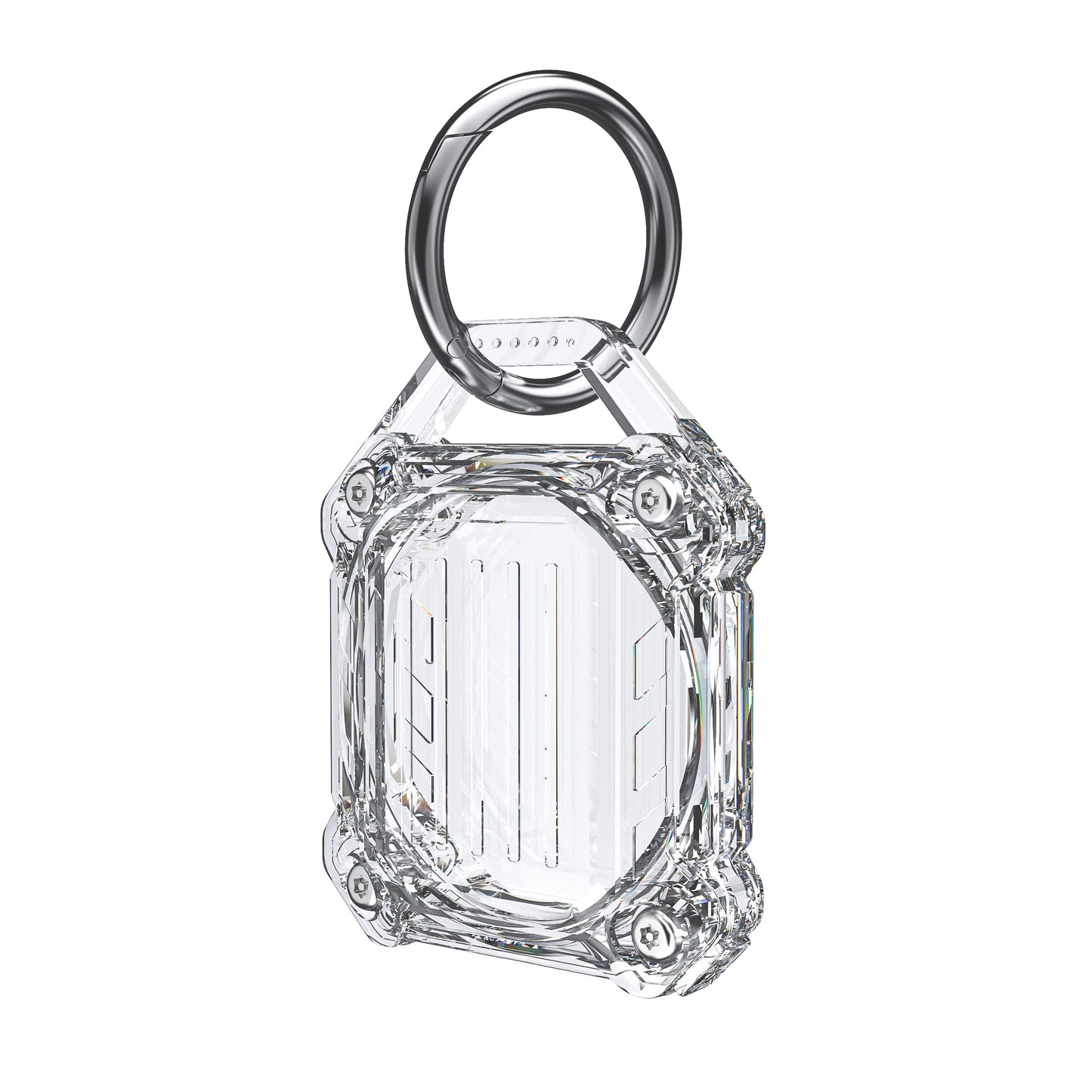 Dovick- Waterproof Airtag Keychain Holder Case,Screw Full Cover Compatible with Apple Air Tag Tracker Key Ring (Black 2Pack)