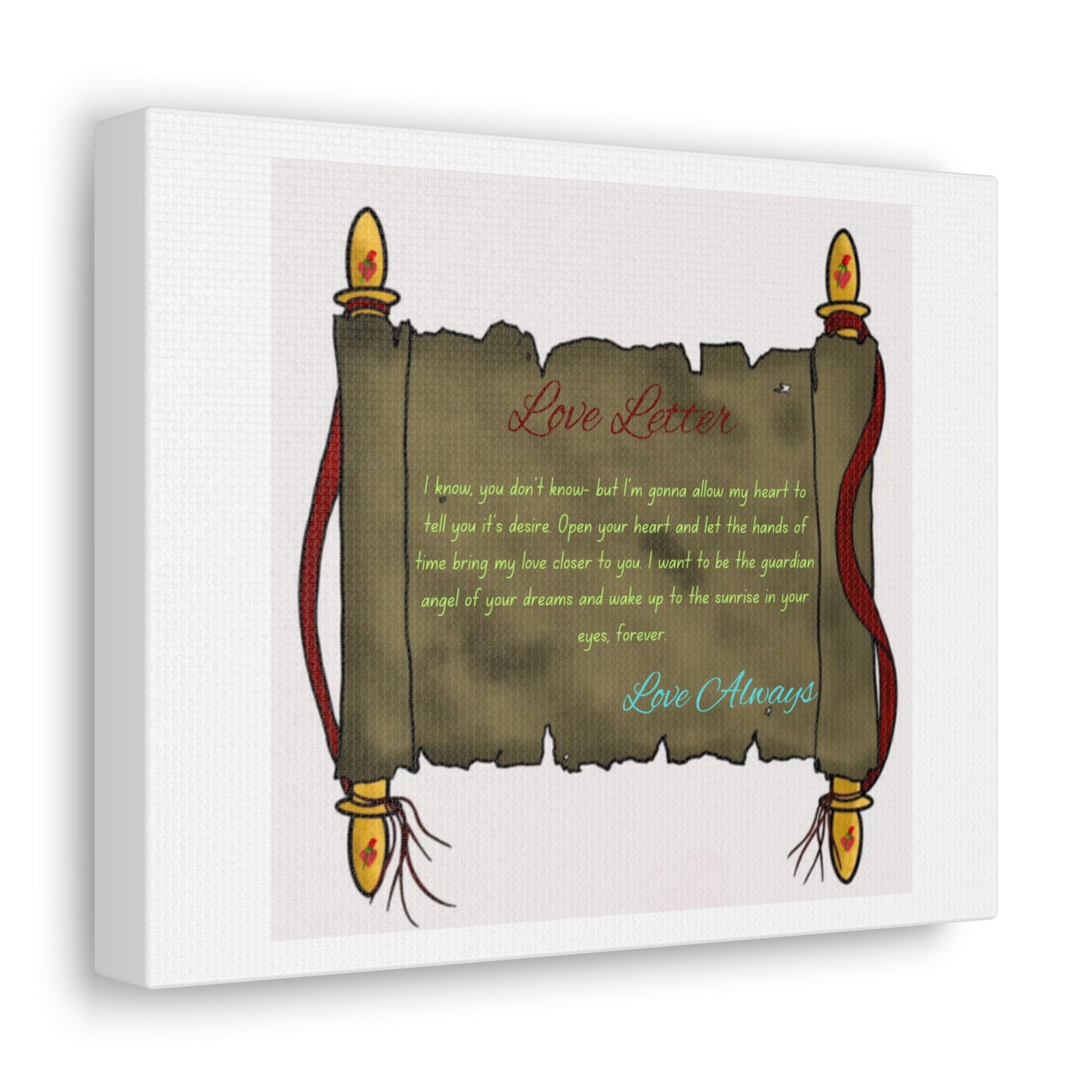 Simple Expressions-“Scrolls for life” Romantic Love Letter Canvas Gallery Wrap | Heartfelt Home Decor