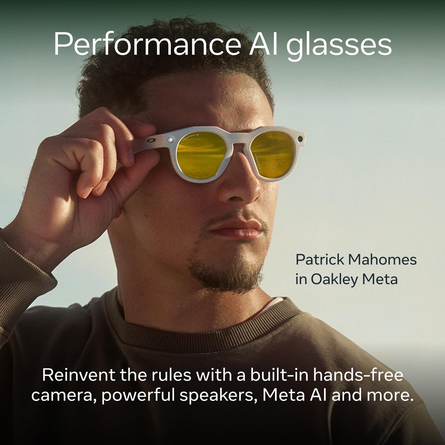 Oakley Meta HSTN, Clear | Smart AI Glasses for Men, Women — Performance for Sports, Athletes — Camera, Audio, Video — 8 Hour Battery — 3K HD Resolution — Clear to Grey Transitions® Lenses