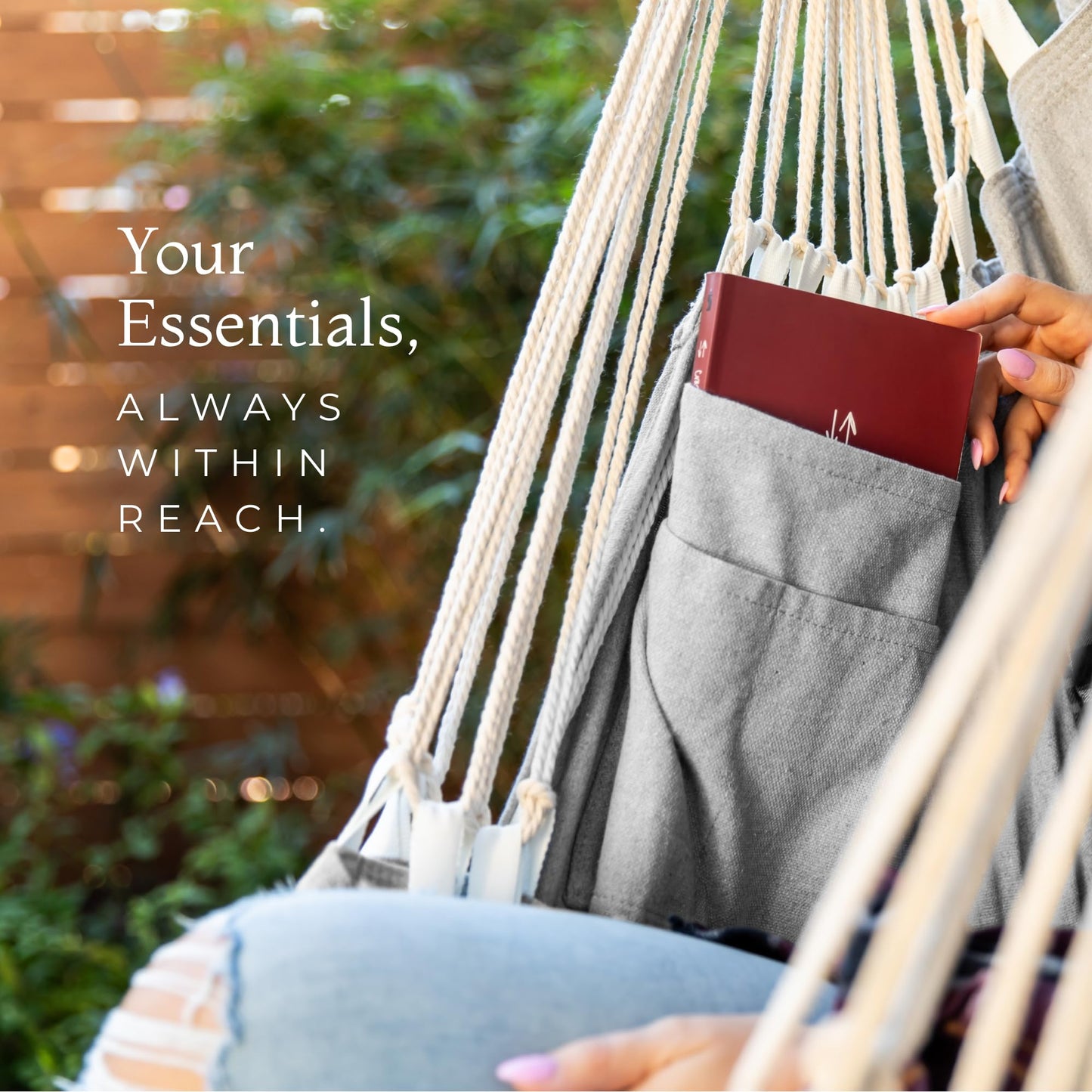 Hanging Hammock Chair Swing – Hanging Chair Outdoor & Indoor - Hammock Swing Chair – Quick & Easy Setup with Hardware Kit – Durable & Spacious Full Body Support – Holds 440 Lbs