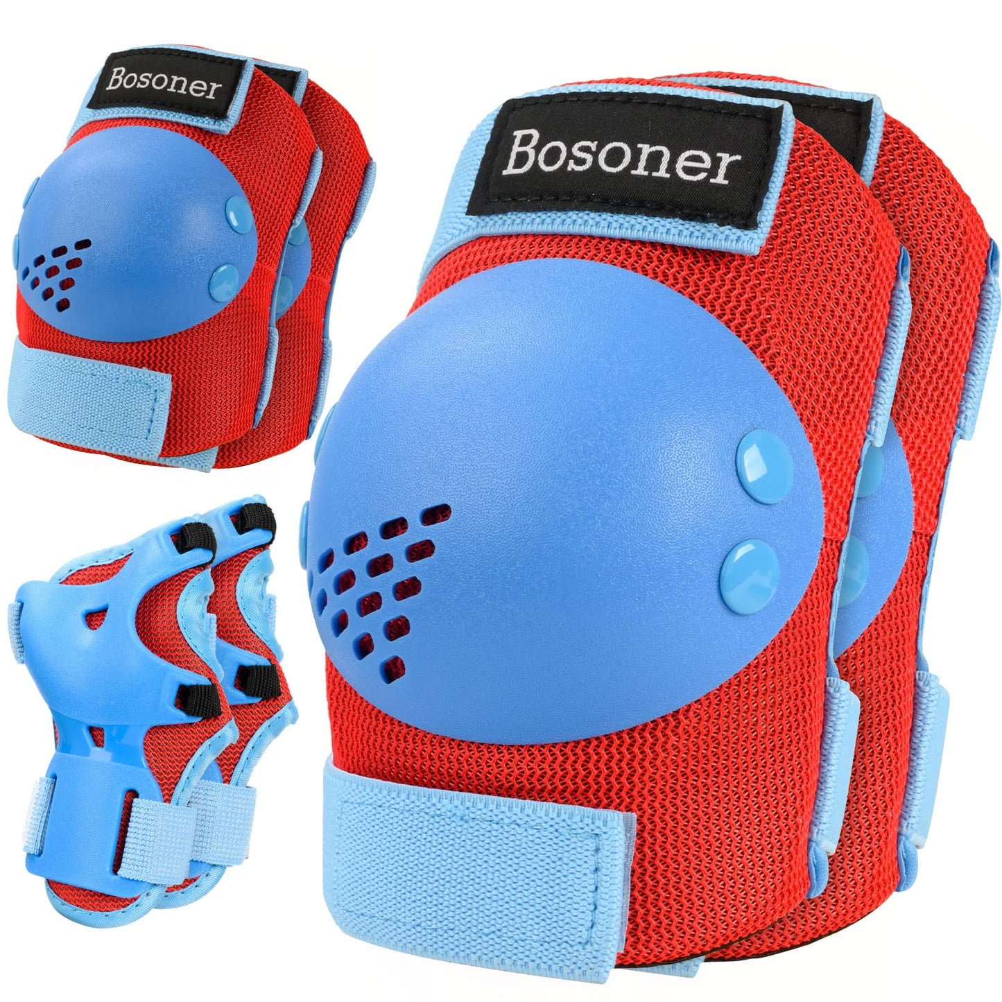 BOSONER Kids/Youth Knee Pad Elbow Pads for Roller Skates Cycling BMX Bike Skateboard Inline Rollerblading, Skating Skatings Scooter Riding Sports