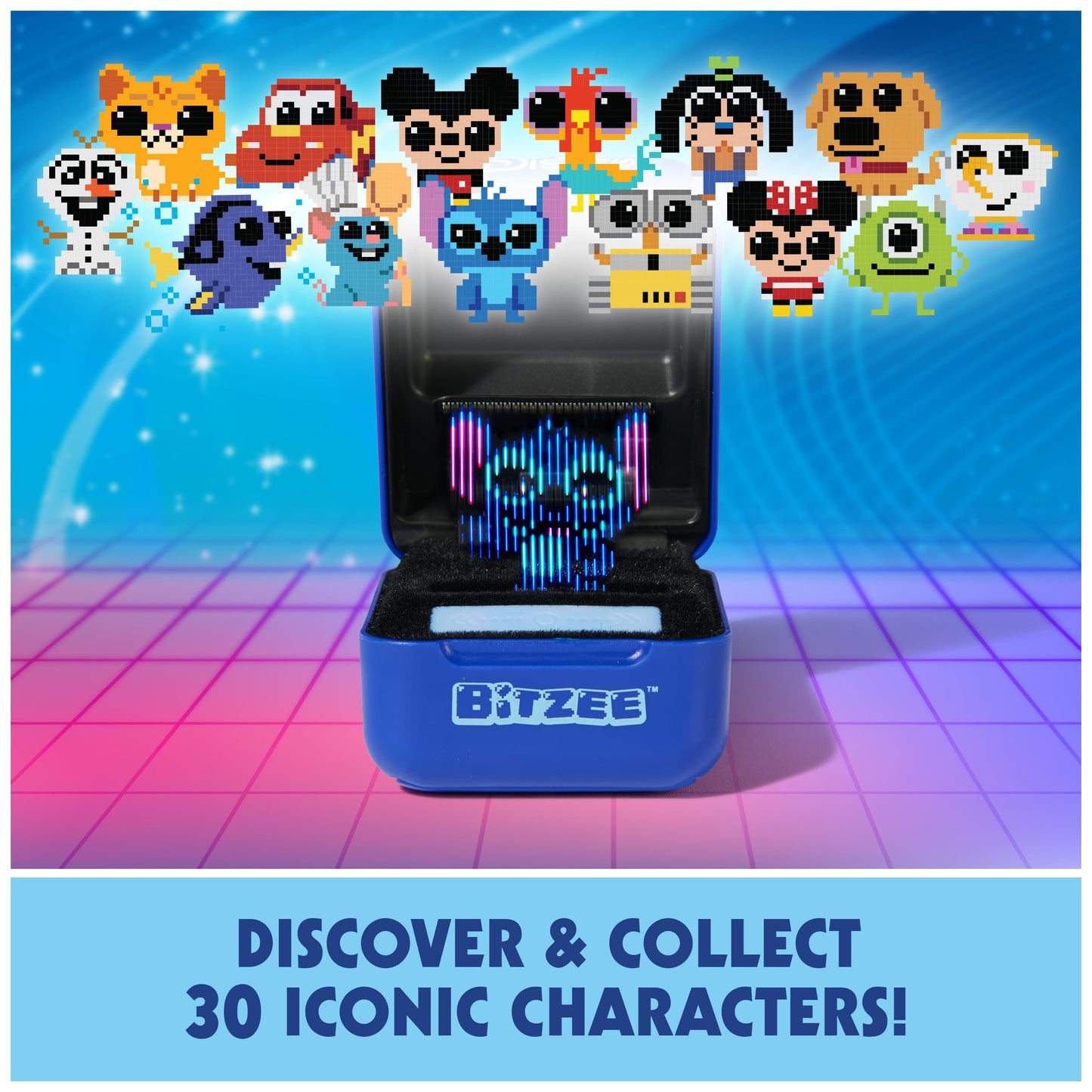 BITZEE, Disney with 30 Interactive Characters Inside, Great for Easter Gifts, Digital Pet Reacts to Swipes, Tilts & Taps, Disney Toys for Kids