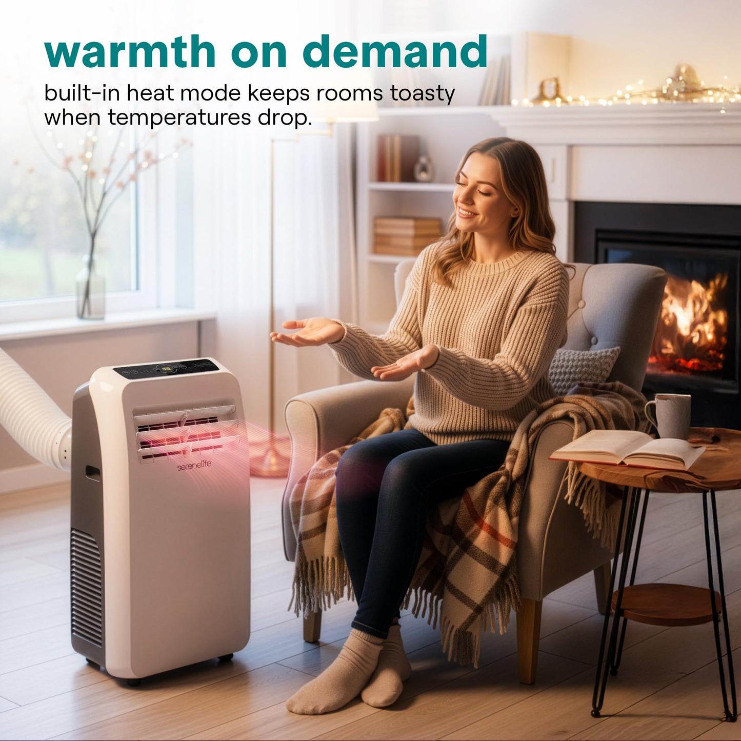 SereneLife 3-in-1 Portable Air Conditioner with Built-in Dehumidifier Function,Fan Mode, Remote Control, Complete Window Mount Exhaust Kit