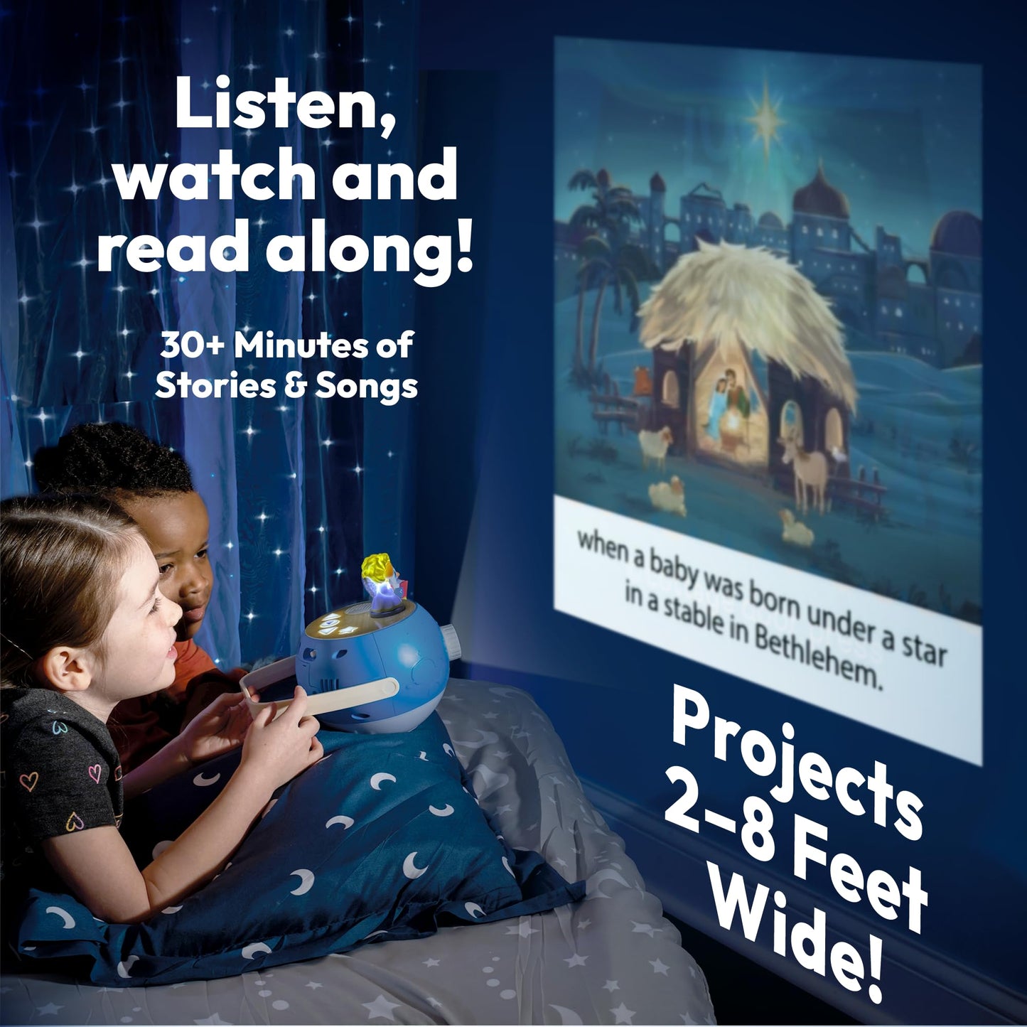 Kids Book Projector - 5 Read-Aloud Stories, 5 Songs, Night Light & Soothing Dream Music | Children Ages 3+ Storytime Projector for Kids & Toddlers | Educational Toys, Owl