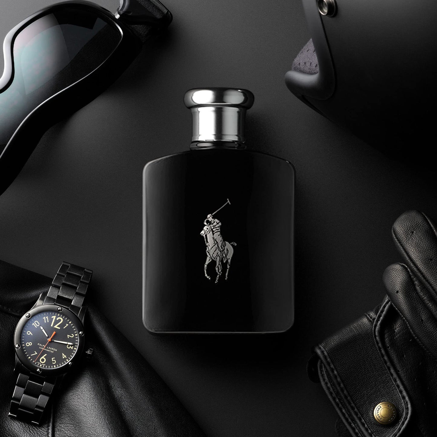 RALPH LAUREN FRAGRANCES - Polo Black - Eau de Toilette - Men's Cologne - Woody & Fresh - With Patchouli, Sandalwood, and Mandarin - Medium Intensity