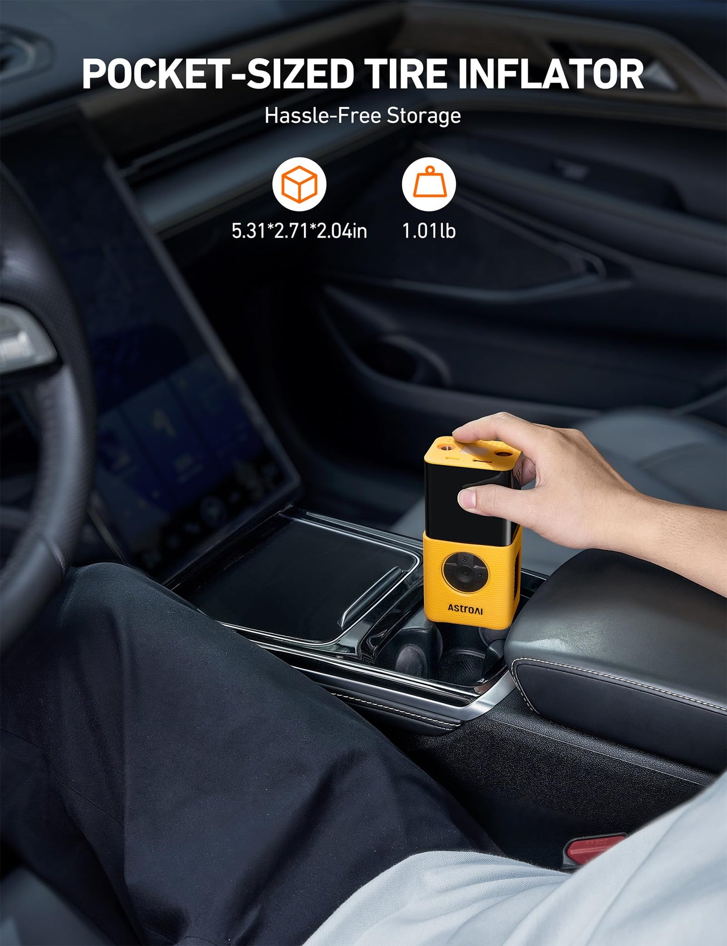 AstroAI L7 Tire Inflator Portable Air Compressor Cordless Mini Bike Pump with Digital Dual Values Display, 150 PSI Car Tires Air Pump with LED Lights&Pressure Gauge for Auto, Motorcycles, Bikes, Balls