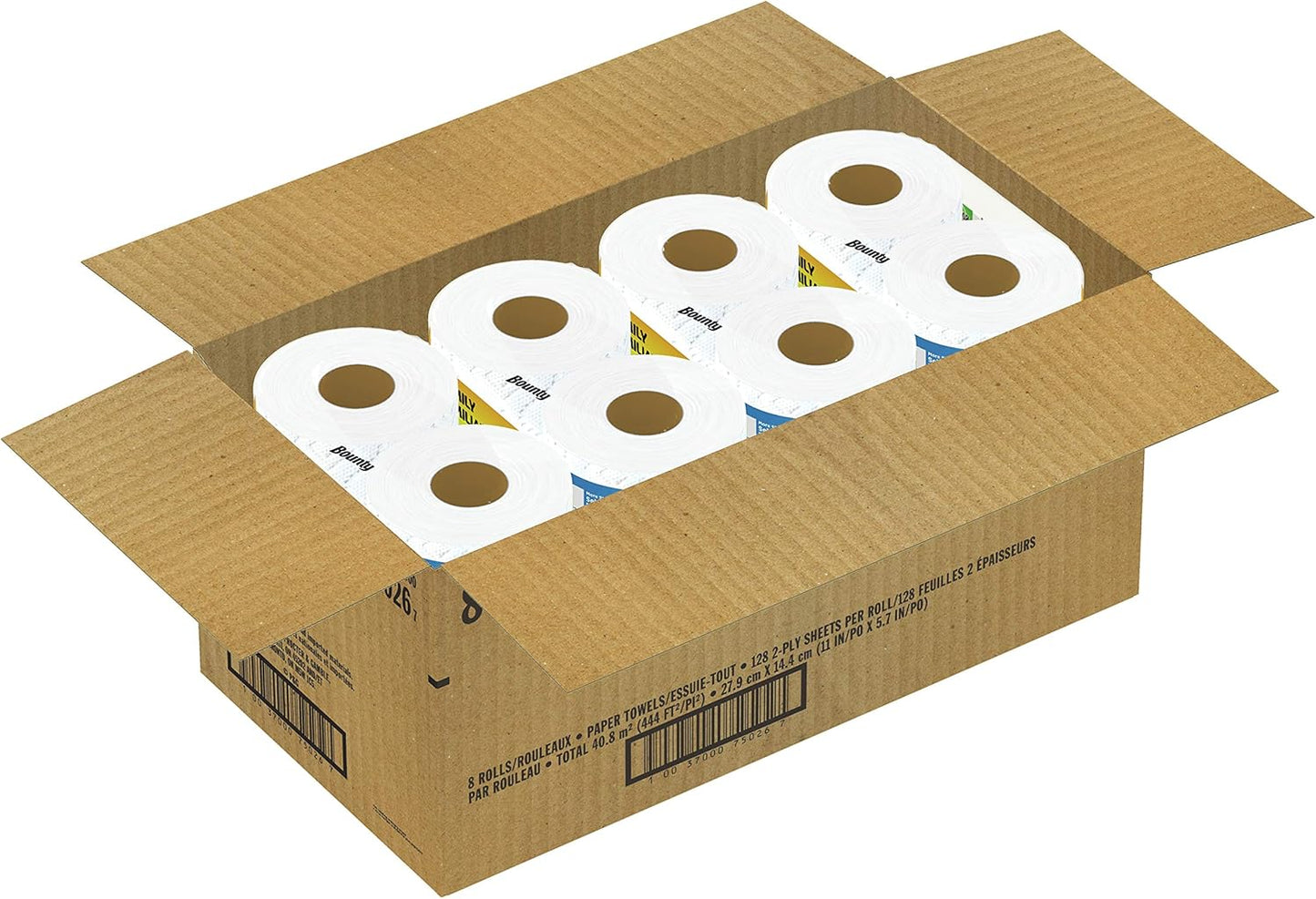 Bounty Paper Towels Quick Size, White, 16 Family Rolls = 40 Regular Rolls