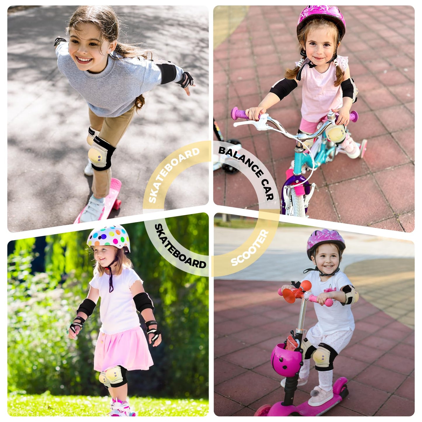 BOSONER Kids/Youth Knee Pad Elbow Pads for Roller Skates Cycling BMX Bike Skateboard Inline Rollerblading, Skating Skatings Scooter Riding Sports