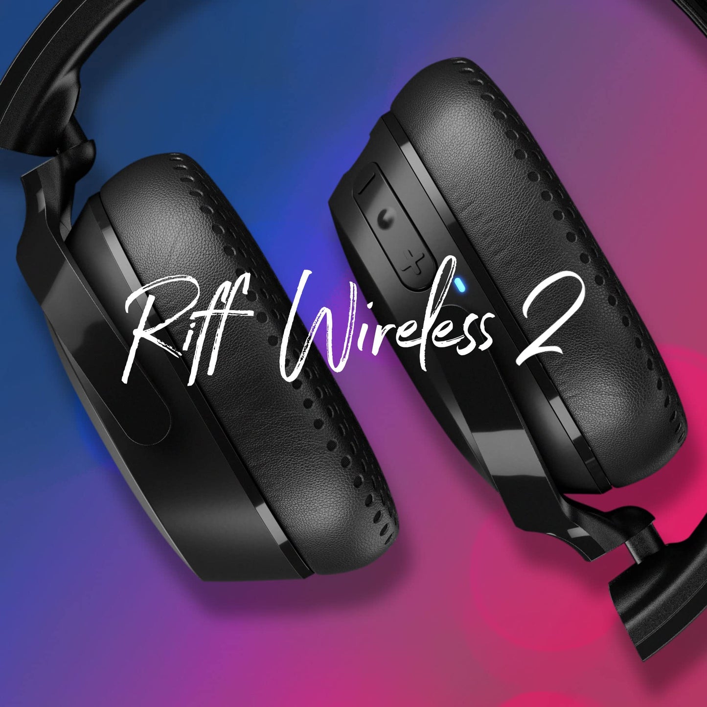 Skullcandy Riff Wireless 2 On-Ear Bluetooth Headphones, Up to 34 Hrs Battery, Foldable Lightweight Design, Convenient for Travel with Included 3.5mm AUX Cable, Microphone for iPhone Android - Black