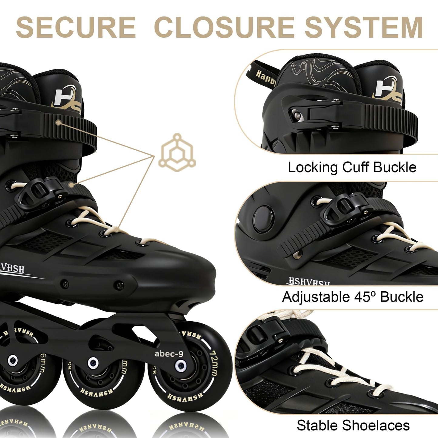 Inline Skates for Male Female, Performance Fitness Roller Skates Blades for Women Men, Professional Skates for Unisex, Outdoor & Indoor