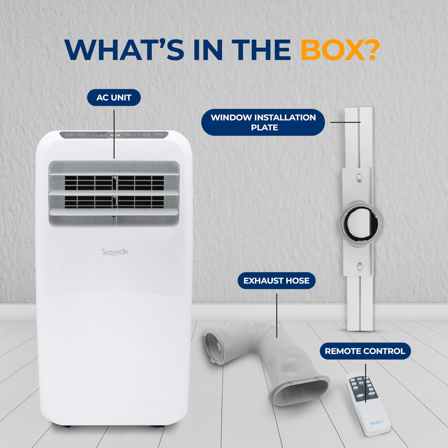 SereneLife 3-in-1 Portable Air Conditioner with Built-in Dehumidifier Function,Fan Mode, Remote Control, Complete Window Mount Exhaust Kit
