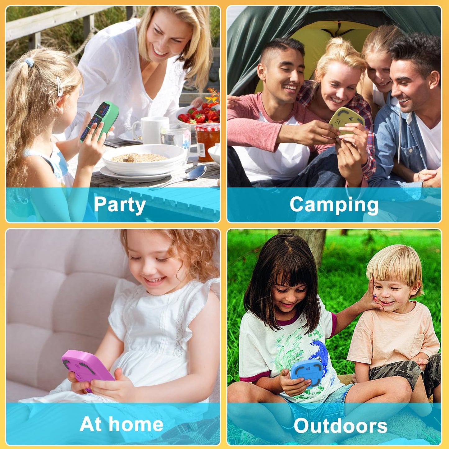 Tic-Tac-Toe Bolt Game, 4-in-1 Handheld Puzzle Games Console, Electronic Tic-Tac-Toe Game for Educational and Memory Growth, Portable Travel Games for Car Ride, Board Games for Kids and Adults (Cyan)