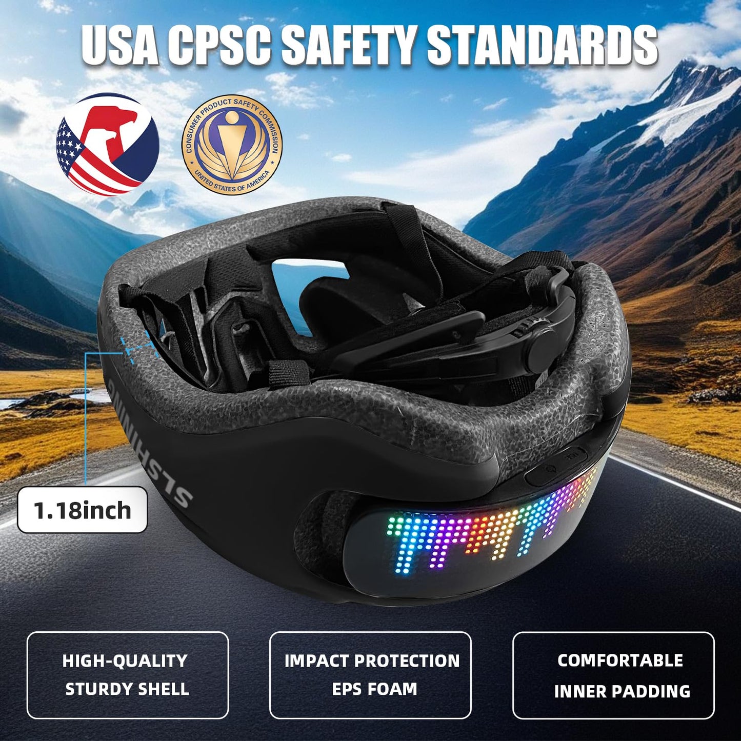 Smart Bike Helmet with Light: Bicycle Helmets for Adult Teens for Mountain & Road Cycling Electric Scooter Skateboard Skating