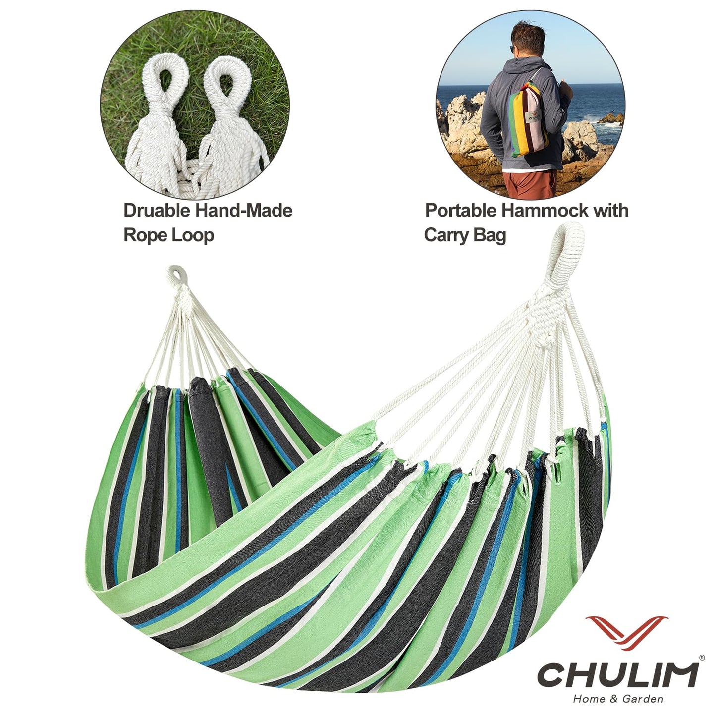 Brazilian Double Hammock with Tree Straps,Extra Large 94x63IN,2 Persons Hammock for Backyard Patio Outdoor Indoor,450lbs Weight Capacity,Soft Woven Cotton Fabric - Natrual White with Tassels