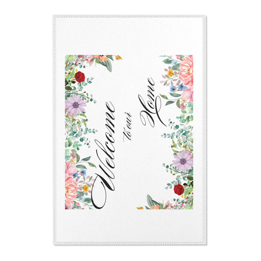 Simple Expressions Floral Welcome Area Rug - Home Decor with Inspirational Message