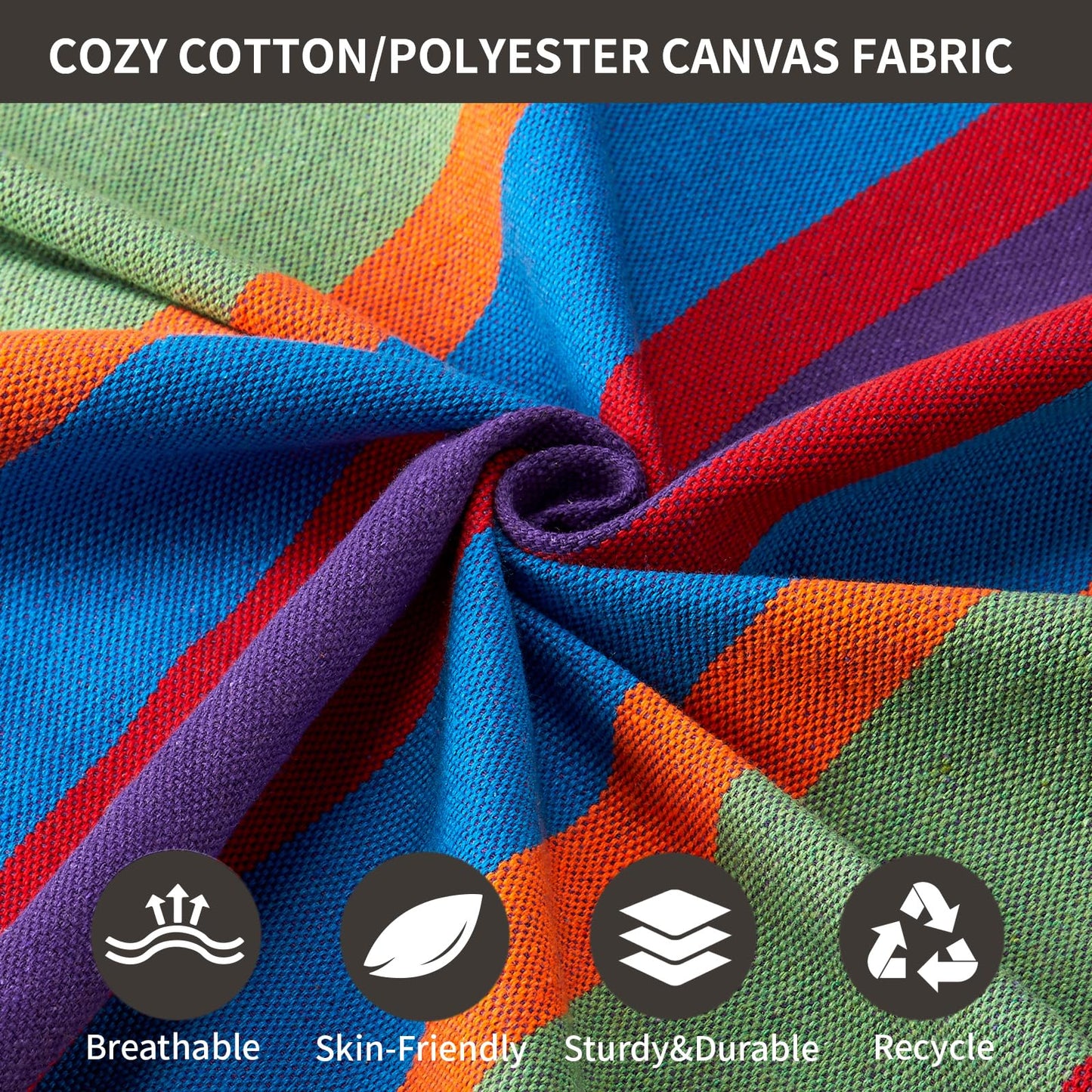 Brazilian Double Hammock with Tree Straps,Extra Large 94x63IN,2 Persons Hammock for Backyard Patio Outdoor Indoor,450lbs Weight Capacity,Soft Woven Cotton Fabric - Natrual White with Tassels