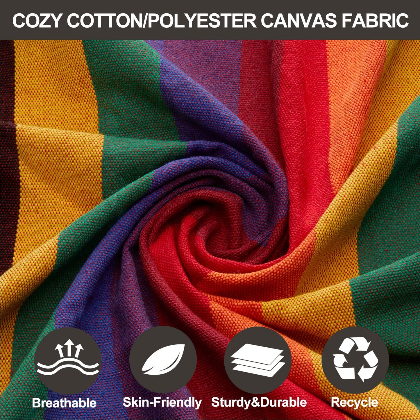 Brazilian Double Hammock with Tree Straps,Extra Large 94x63IN,2 Persons Hammock for Backyard Patio Outdoor Indoor,450lbs Weight Capacity,Soft Woven Cotton Fabric - Natrual White with Tassels